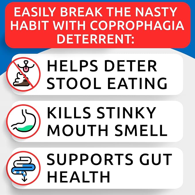 No Poo Chews for Dogs - Coprophagia & Stool Eating Deterrent with Probiotics, Digestive Enzymes & Breath Aid Support - Stop Dog Poop Eating