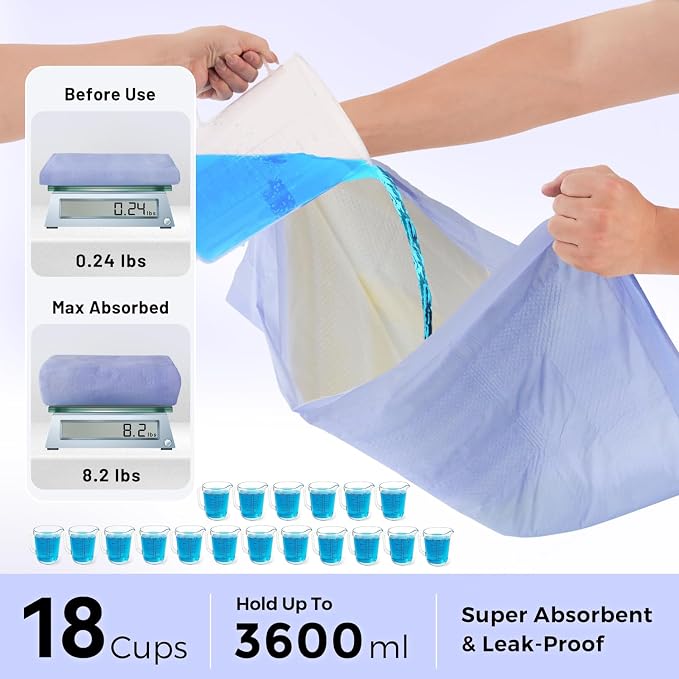 ZOMISIA 3D-Barrier Puppy Pee Pads for Dogs, 18 Cups Absorb & Rise Puffy Gel-Wall Leak-Proof, 30"x36" 80 Counts + 8 Pet Urine Test Strips, Super Absorbent Disposable Potty Training Pads