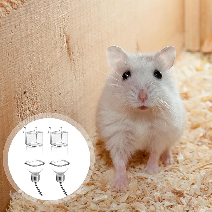 Mipcase Rabbit Water Bottle 6 Pack Hanging Pet Water Dispenser with Hooks and Springs Leak-Proof Small Animal Bottle for Bunny Guinea Pig Hamster Cage 2.16 X 6.14 X 9.05 in