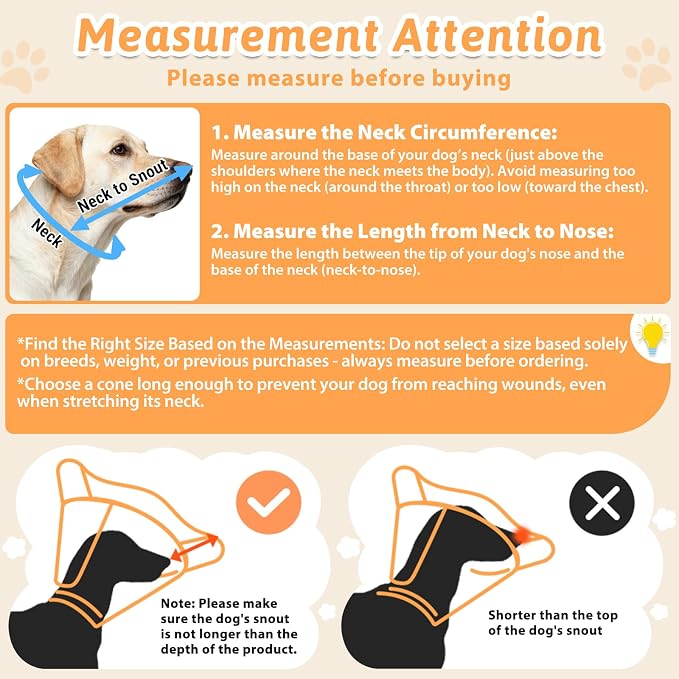 Dog Cone Collar, Clear Recovery Cone to Stop Licking, Adjustable Depth for Large Dogs, E-Collar with Reflective Strip for Night Visibility After Neuter XL