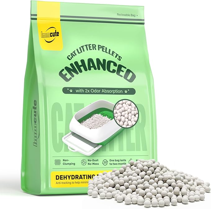 Enhanced Cat Litter Pellets 9 lbs, Long-Lasting Odor Control, Generic Litter Pellets Refills Exclusively for Dual-Layer Litter Box Systems, Zeolite, Non-climping