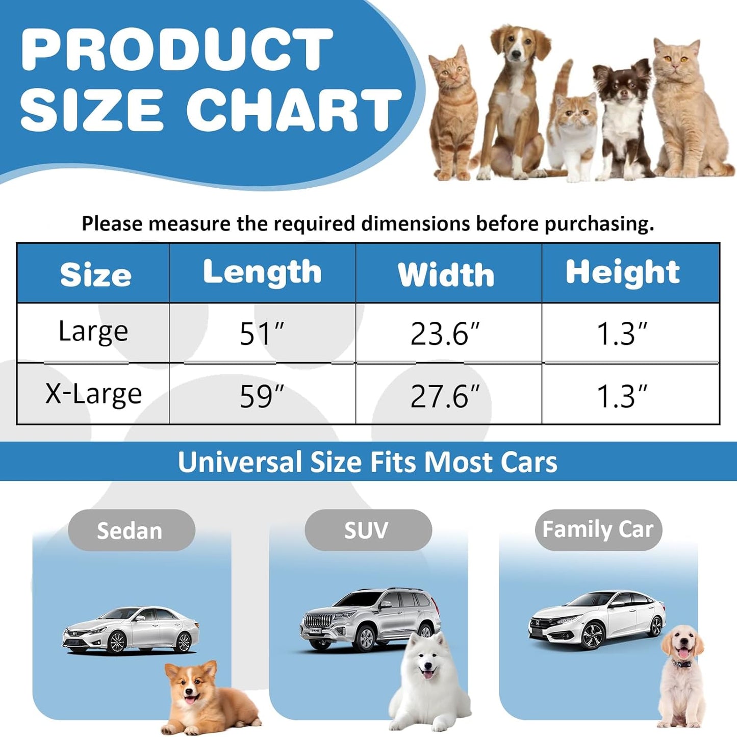 VClife Dog Bed Mat for Car, Anti Slip Pet Bed Travel Pad Comfortable Furry Dog Car Seat Cover for Backseat Extender, Washable Pet Cushion Bed Mat for Indoors & Outdoors (Beige, 51"×23.6")