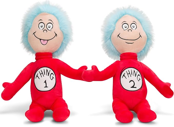 Dr. Seuss Cat in The Hat Thing 1 and Thing 2 Cuddle Pillow Buddy, Two Pack, Kids Bedding Super Soft Plush, 21" Tall, (Officially Licensed Product) by Franco