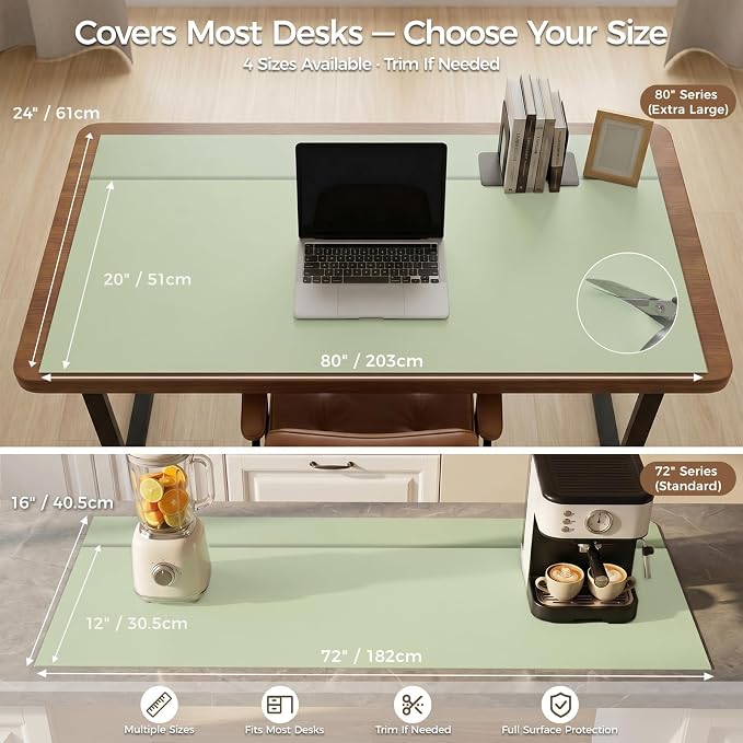 Extra Large Silicone Mat for Countertop & Table with Gift Tube Packaging, Thickened Non-Slip Heat Resistant Table Protector, Cuttable Waterproof Kitchen Prep & Kids Craft Mat