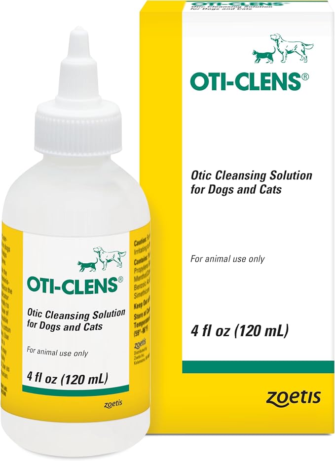 Oti-Clens Ear Cleansing Solution for Dogs and Cats, Gentle, Non-Irritating Ear Cleaner, 4 oz