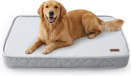 ZOMISIA Breathable Orthopedic Dog Bed for XL Dog, Reversible Warm & Cooling Dog Bed Mattress for All Season, 4" Thick Honeycomb Supportive Pet Bed with Detachable Non-Slip Bottom, Waterproof Cover