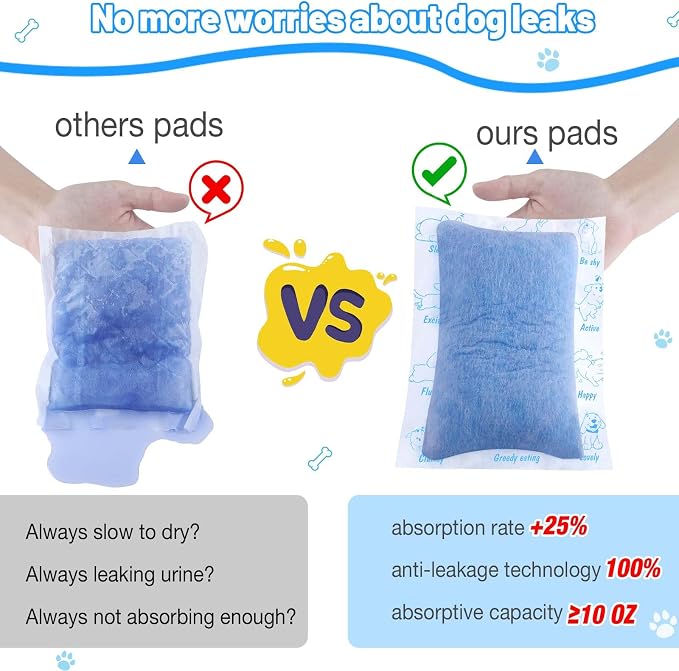 Dog Diaper Liners for Dog Diapers Male and Female 100ct Super Absorption Disposable Booster Pads for Most Reusable Pet Belly Bands, Washable Puppy Diaper Wraps