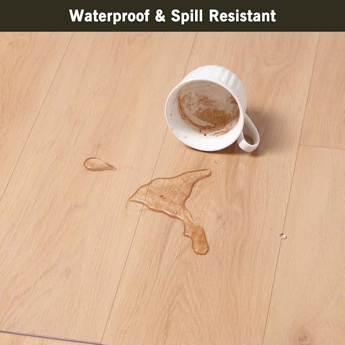 3x4ft Clear PVC Floor Mat, 2mm Thick Waterproof Protective Mat for Hard Floors, Under Refrigerator, Pet Bowls, or Appliances – Cuttable, Easy to Clean