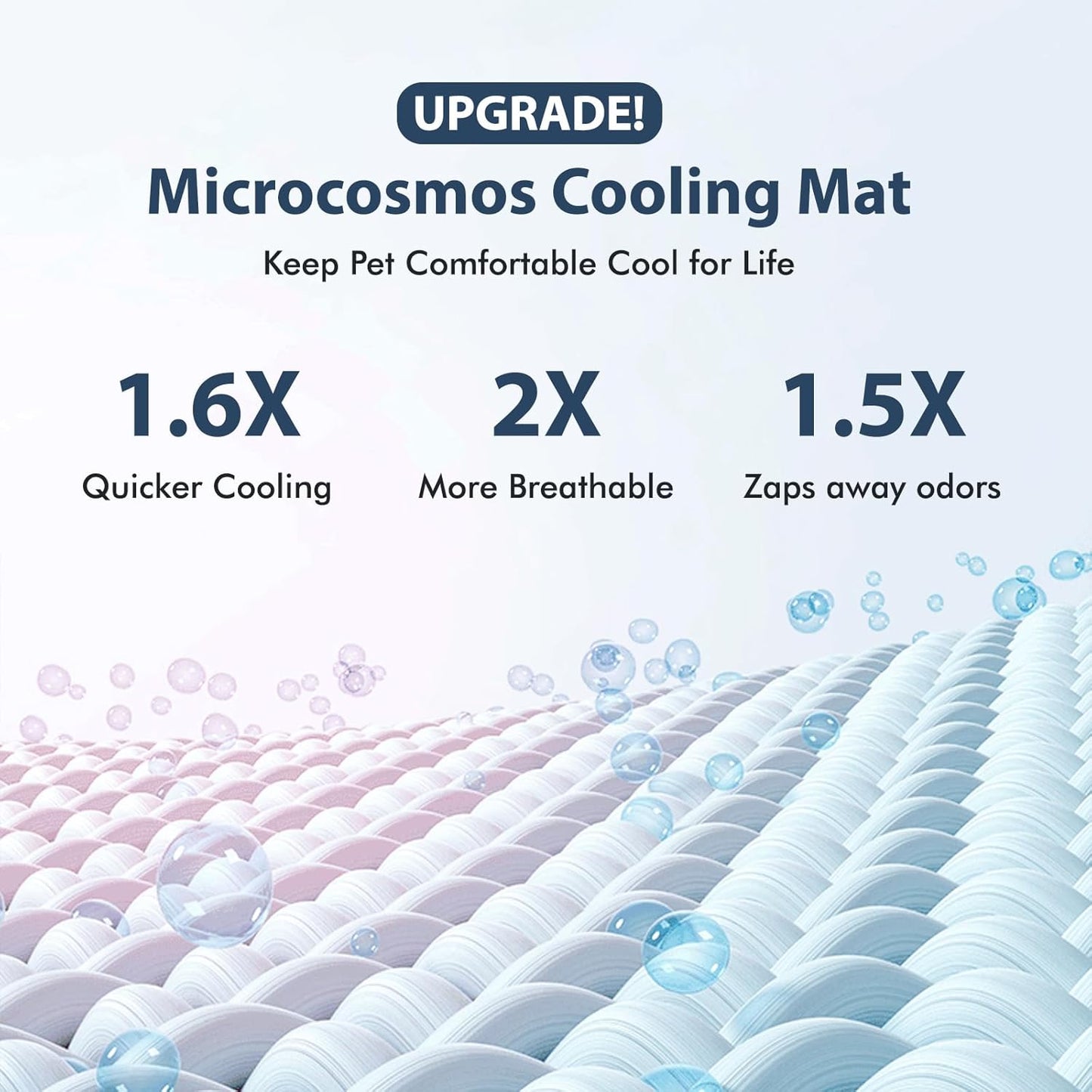 MICROCOSMOS Summer Cooling Mat & Sleeping Pad- Water Absorption Top, Materials Safe, Easy Carry, EZ Clean. Keep Cooling for Pets, Kids and Adults.(Grey, 59" x 40")