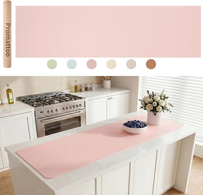 Extra Large Silicone Mat for Countertop & Table with Gift Tube Packaging, Thickened Non-Slip Heat Resistant Table Protector, Cuttable Waterproof Kitchen Prep & Kids Craft Mat