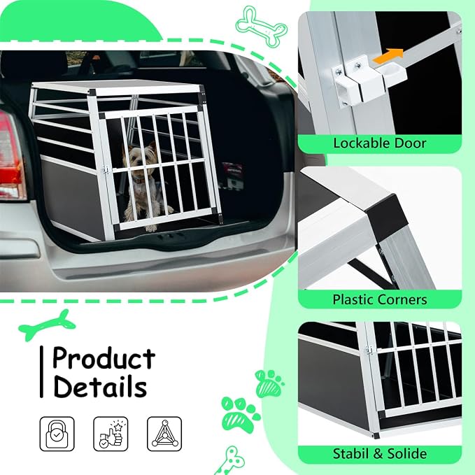 Cat and Dog Travel Transport Box, Aluminum Transport 35.83 × 25.59 × 28.74 in, Aluminum Car Transport Travel Transport Box for Dogs and Cats