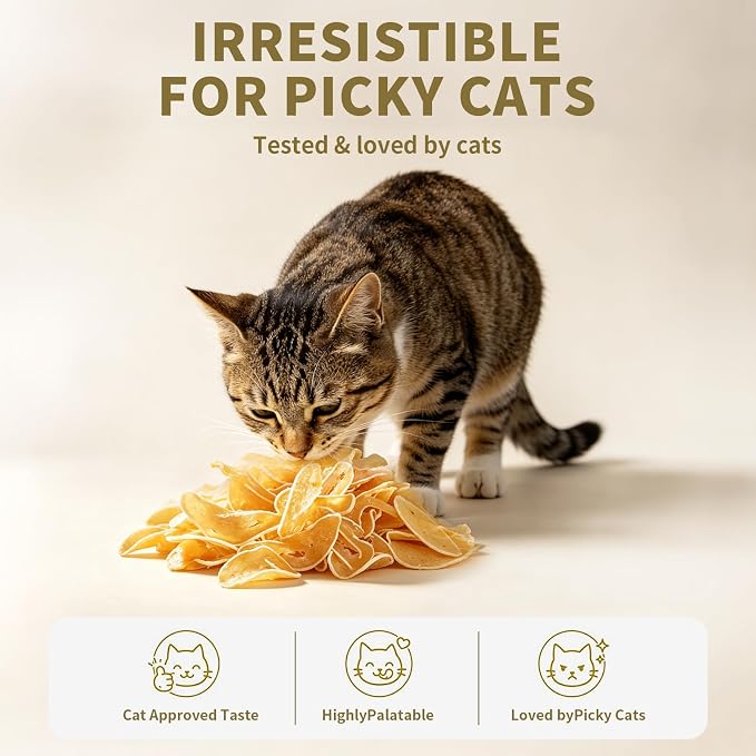 Chicken & Shrimp Soft Cat Treats,Ultra-Thin Slices, Easy-Chew Snacks for Picky Cats, Kittens & Seniors (Chicken & Astaxanthin)