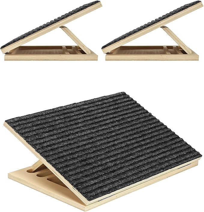 Foldable Wooden Dog Ramp for Stairs, Non-Slip Pet Ramps for Staircase, 2 Pack for Small and Middle Dogs and Cats, Step and Stair for Injured and Elderly Pets (Longer 15.7in)