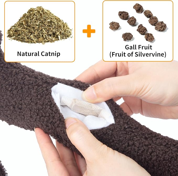 ETEKYER Cat Toys for Indoor Cats, Refillable Catnip Crinkle Kitten Toy, Carrot Pillow, Cat Nip Kitty Teeth Cleaning Toy