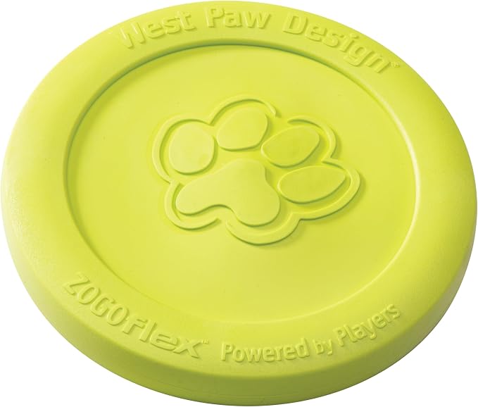 WEST PAW Zogoflex Zisc Dog Flying Disc, High Flying Aerodynamic Disc for Dogs Puppy – Lightweight, Floatable Disc for Fetch, Tug of War, Catch, Play – Doubles as Food/Water Bowl, Small, Granny Smith