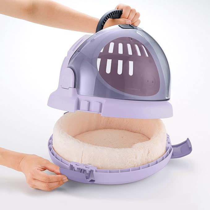 Richell Space Capsule Pet Carrier & Bed, Travel Carrier for Small Dog and cat
