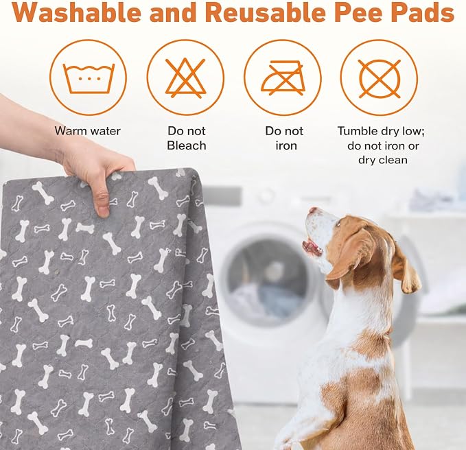 Puppy Pee Pads with Pheromones,Forever Pad,Washable Pee Pads for Dogs,Reusable Dog Pee Pads,Waterproof and Leak-Proof,Non-Slip Base Training Pad Suitable for Home(Gray,XS:11.8*11.8in)