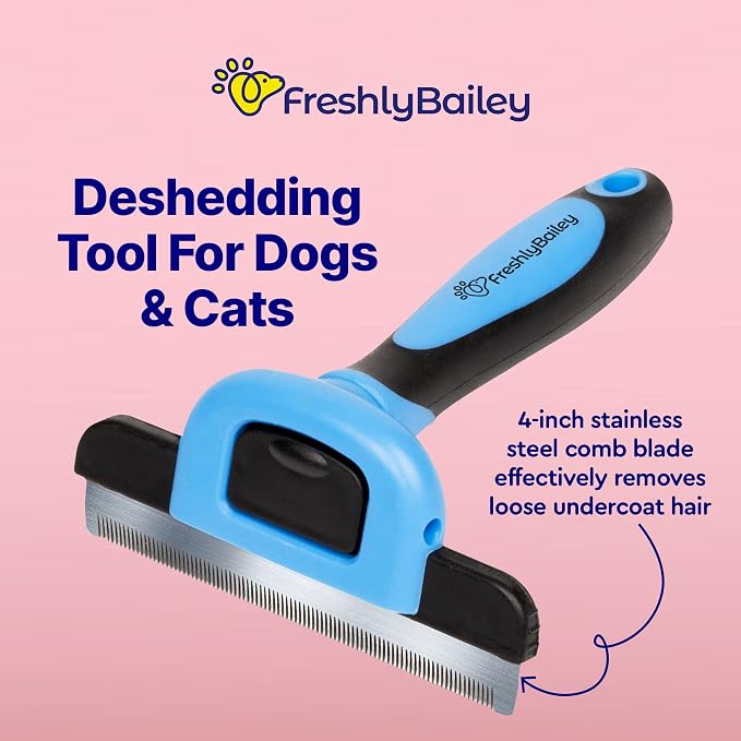Self Cleaning Slicker Brush and Deshedding Tool For Short Haired Cats and Dogs