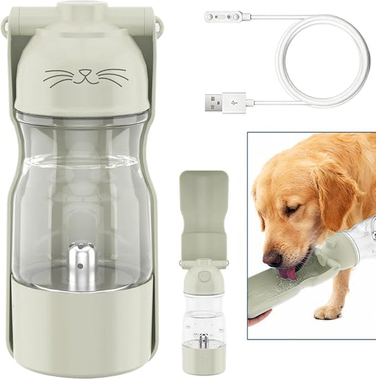 Dog Health Water Bottle Portable Active Oxygen Puppy Water Bowl & Dispenser for Travel Improves Taste and Boosts Immunity wih Ozone Purification Pet Health Care Water Bottle (White)