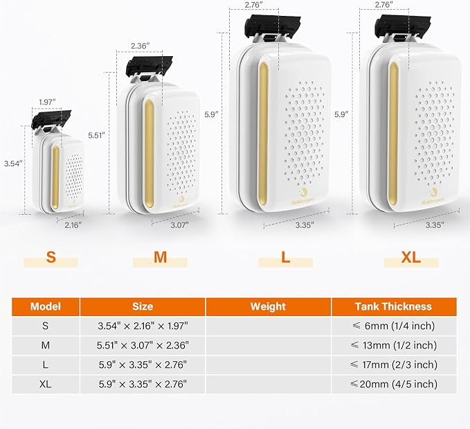 fishkeeper Magnetic Aquarium Fish Tank Glass Cleaner - Exquisite & Super Strong Magnetism, Double Side Floating Algae Scraper Cleaning Tools for 0.1 to 0.7 Inch Glass Tanks (Mini/M/L/XL)