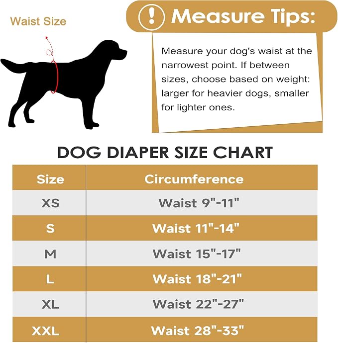 5 Pack Dog Diapers Male Reusable Belly Bands Washable for Large Male Dogs, High Absorbency for Puppy & Doggy, Size XXL