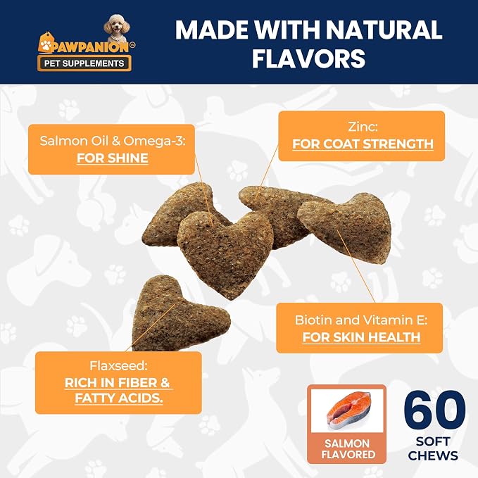 Skin & Coat Soft Chews for Dogs Anti Shedding Formula 60 Count