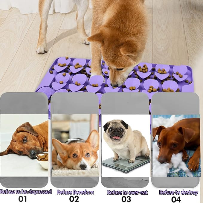 Silicone Snuffle Mat for Dog,Slow Feeder Lick Mat with Suction Cups for Slow Eating Snuffle Mat for Medium Dogs,Silicone Slow Feeder Lick Mat for Dogs Slow Eating