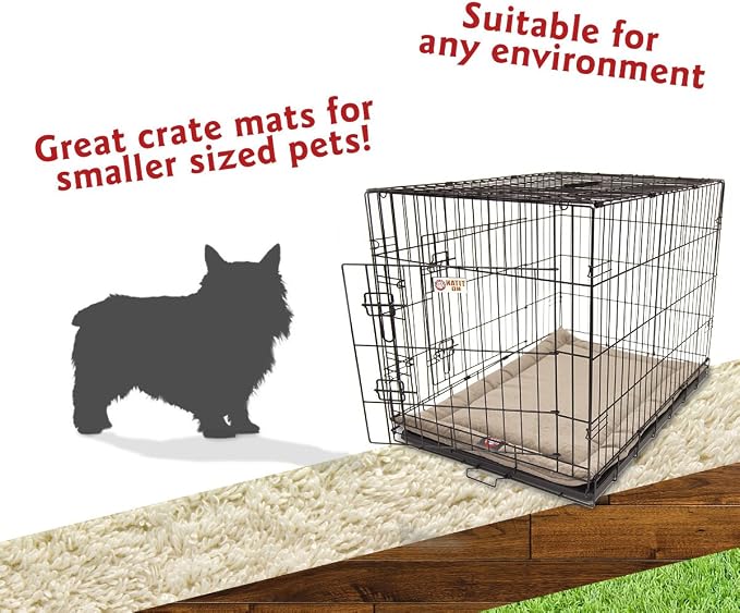 Majestic Pet Orthopedic Memory Foam Dog Crate Mat - Plush Pet Bed Pad for Crates & Kennels | USA Crafted | 24"x18" Villa Pearl