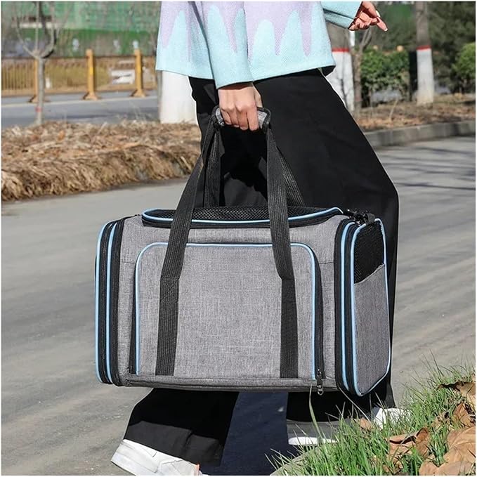 Portable Cat Backpack Carrier Foldable Expandable Pet Travel Bag Airline Approved Breathable Pet Carrier for Dog Pet Accessories(Green 2 Sides)