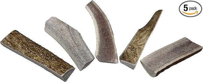 Elkhorn Premium Chews - Small Split 5 Pack (for 0-20 lb Dogs and Puppies) Premium Grade Elk Antlers for Dogs (5 Pieces) Sourced in the USA