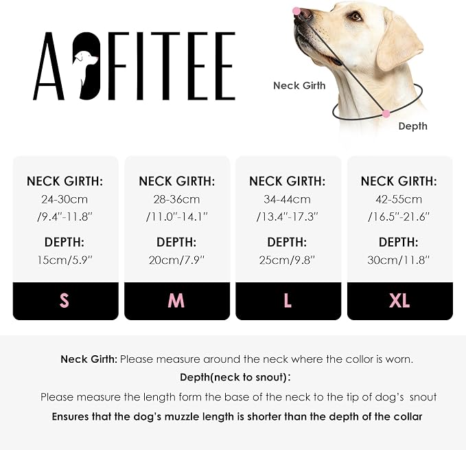 AOFITEE Dog Cones for Medium Dogs, Soft Dog Cone Collar After Surgery, Adjustable Cone for Dogs to Stop Licking with Adjustable Buckle, Pet E-Collar Alternative for Wound Healing(PinkGrey,Medium)