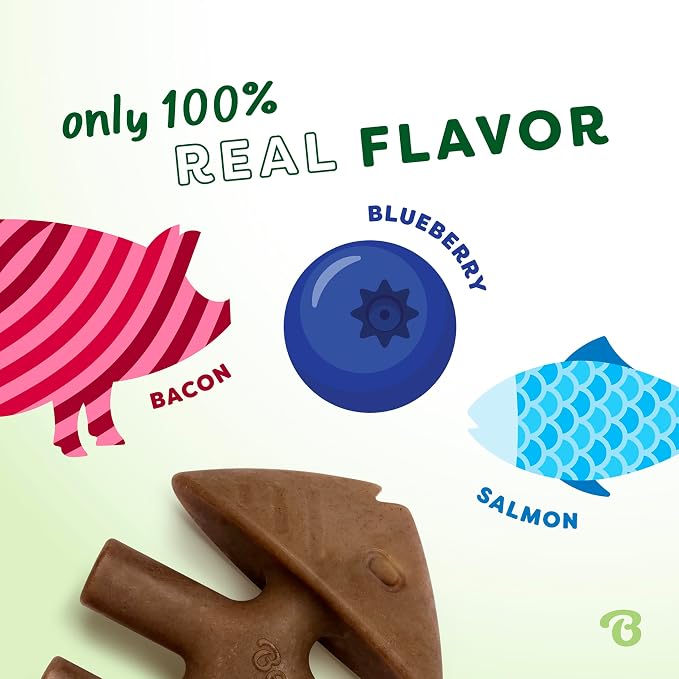 Benebone Limited Edition Blueberry Medium 4-Pack Dog Toys for Aggressive Chewers, Durable Dog Bones, Made in USA, Dog Toys for Medium Dogs Under 60 lbs