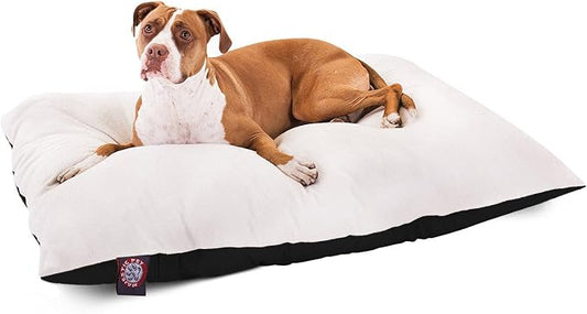 Majestic Pet Rectangle Large Dog Bed Washable – Removable Slipcover Pet Bed – Dog Crate Bed Super Value Pillow Dog Bed – Dog Kennel Bed for Sleeping - Dog Bed Large Breed 36 x 48 Inch – Black