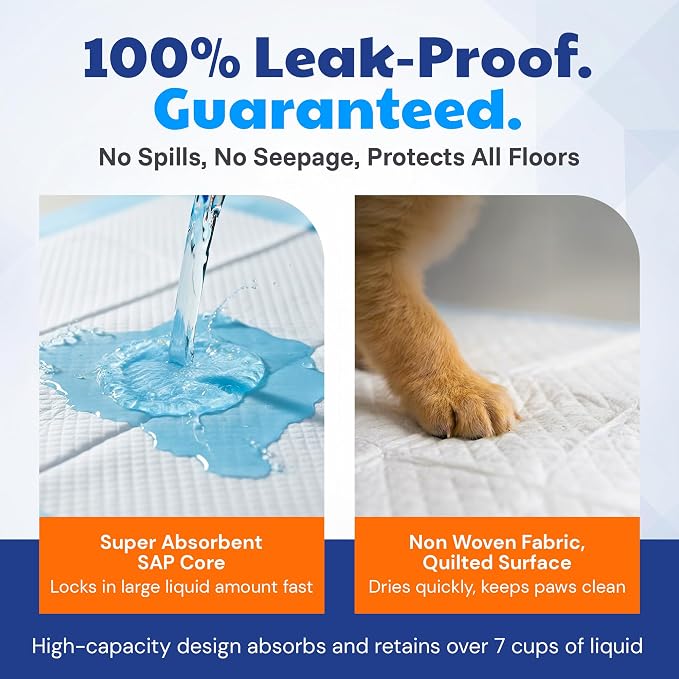 American Kennel Club Puppy Training Pads with Ultra Absorbent Quick Dry Gel – 22 x 22 Pee Pads for Dogs - 100 Count (Unscented) (Pack of 2)