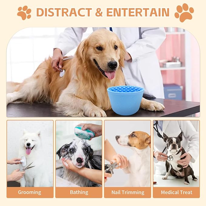 Dog Lick Bowl,Anxiety Relief Non-Slip Silicone Treat Bowl,Durable Anti-Choking Long-Lasting Enrichment Slow Feeder Licking Mat for Small Medium Large Breed,Freezable BPA Free Silicone Dishwasher Safe