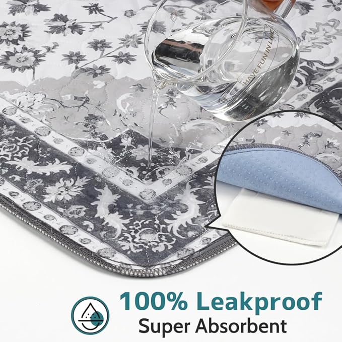 Washable Pee Pads for Dogs 2 Pack Reusable Puppy Training Pads 40"x26" Super Absorbent Waterproof Dog Training Pads, Non-Slip Potty Pads Whelping Pads Litter Mat Pet Supplies - Grey Medallion