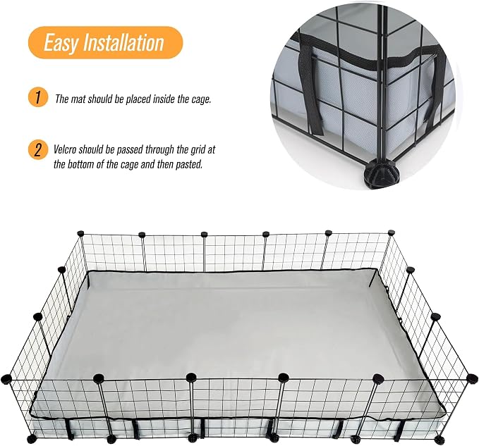 DZWLKJ Guinea Pig Cage Liner Tarp Bottom Waterproof and Washable Base Also for Rabbits, Bunny, Chinchesillas, Hedgehog, Ferrets and Other Small Animals(36x60 inches)