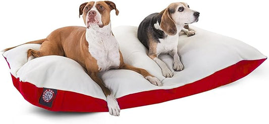 Majestic Pet Rectangle X-Large Dog Bed Washable – Removable Slipcover Pet Bed – Dog Crate Bed Super Value Pillow Dog Bed – Dog Kennel Bed for Sleeping - Dog Bed X-Large Breed 42 x 60 Inch – Red