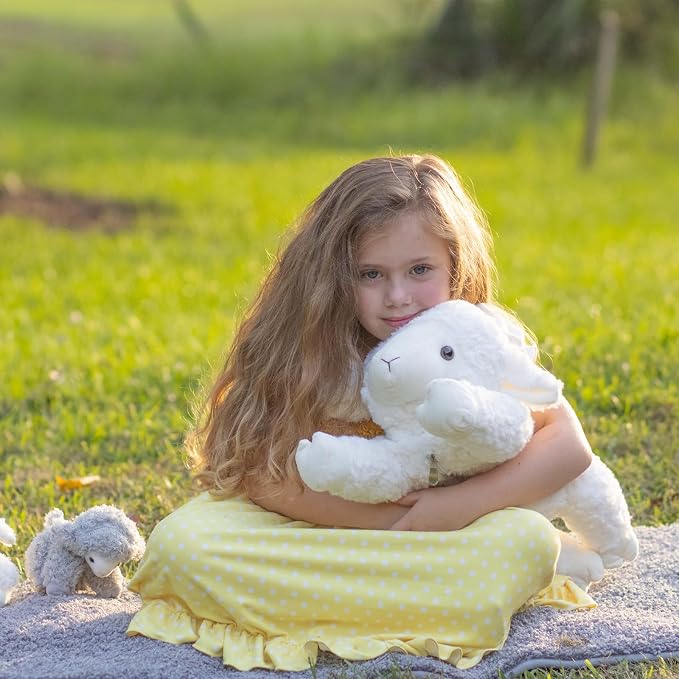 Tezituor 5Pcs Lamb Stuffed Animals Set, 20 Inch Large Mommy Stuffed Sheep Plush with 4 Cute Lamb Babies, Realistic Sheep Plush Pillow for Girls Boys