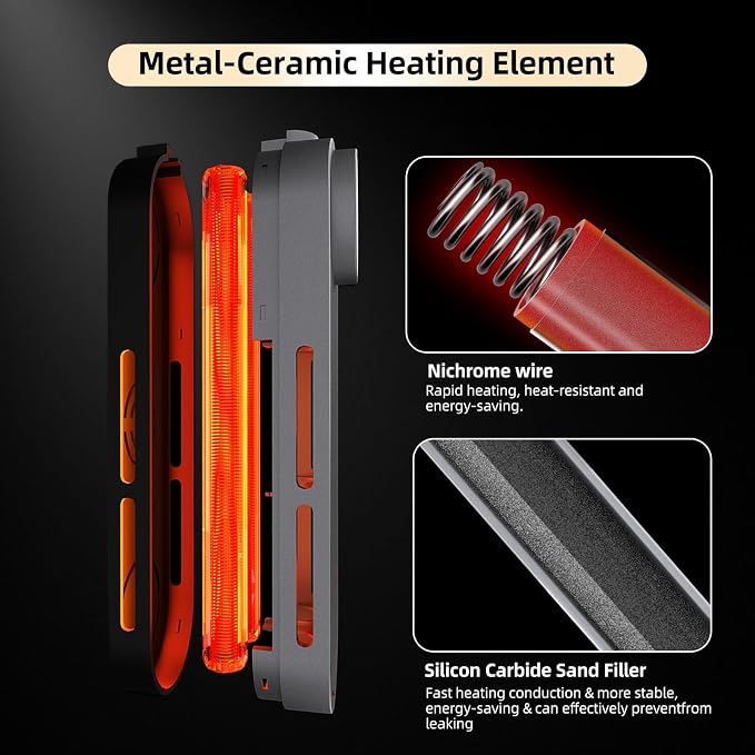 UPETTOOLS Submersible Aquarium Heater with External Control - Ceramic-Metal Fish Tank Heater with Digital Thermostat for 5-25Gallon Small Tanks, Overheat Protection
