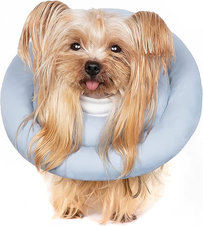 Comfortable Adjustable Soft Dog Cone Alternative After Surgery - Elizabethan Donut Collar for Cats, Medium Dogs and Small Dogs