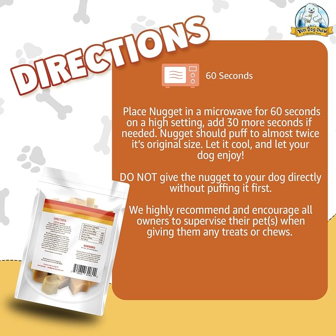 Yeti Refill Nuggets for Puff and Play Dog Toys - Natural Himalayan Yak Cheese Treats, Promotes Dental Health, Suitable for All Dogs, Ideal for Interactive Chew Toys and Dispensers, 15 Pieces, 7 Oz
