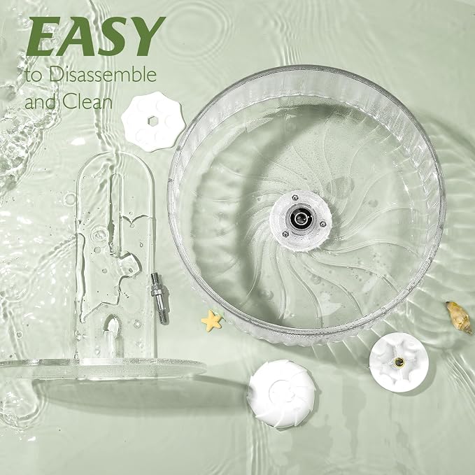 Silent Exercise Wheel with Adjustable Stand for Hamsters, Gerbils, Mice & Small Pets + Free Cleaning Cloth - 8.3" Diameter Running Wheel, Easy Clean, Anti-Slip Track (Transparent)