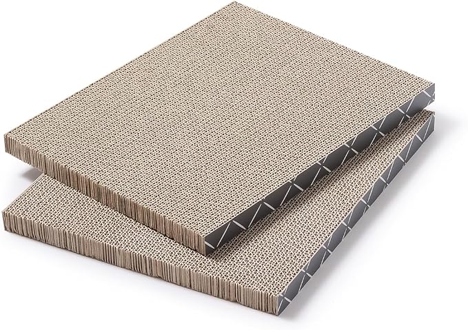 2X Hide & Scratch Cat Scratcher Boxes Plus 2 Scratch Pad Refills
