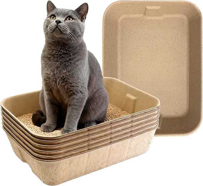 6 Pack Large Disposable Litter Boxes for Cats,Travel Litter Box for Cats,Portable Litters Box for Temporary Housing,Odor Control Litters Boxes for Cat,Hamster,Guinea Pig,Rabbit