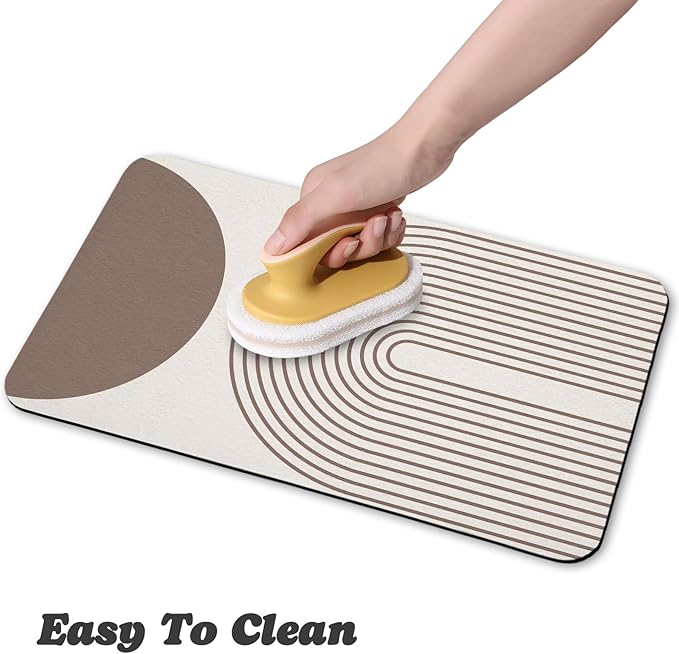 Dog Food Mats,Cat Absorbent Water Bowl Feeding Mats Pet Placemats for Food and Water Brown Bohemia 16 * 24 inch