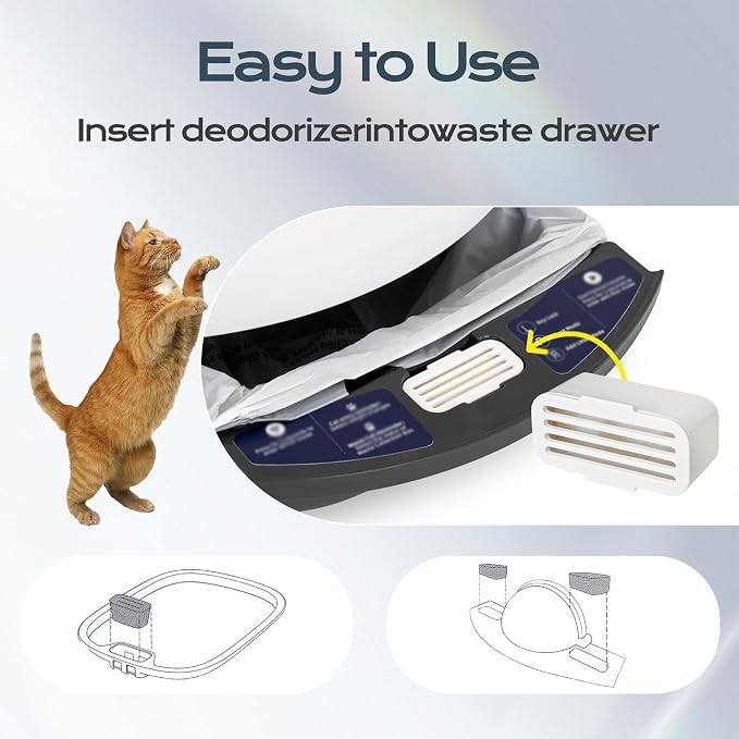 6 PCS Cat Litter Deodorizer Compatible with Petsafe Scoopfree SmartSpin Self-Cleaning Cat Litter Box Refill and HHOlove Self-Cleaning Cat Litter Box, Litter Box Odor Eliminator Keep Home Fresh