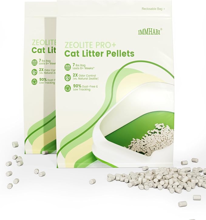 Enhanced Cat Litter Pellets, Generic Litter Refills Exclusively for Shifting Litter Box Systems, Dehydrating Pellets, Zeolite, Long-Lasting Odor Control (Enhanced Cat Litter Pellets, 14LBS)