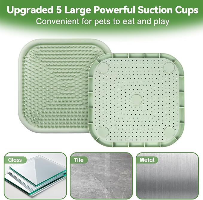 Snuffle Mat for Dogs, 23.6" x 23.6" Silicone Dog Feeding Mat Sniffing Interactive Feeding Game Encourages Natural Foraging Slow Feeder for Small/Medium/Large Dogs, Indoor & Outdoor (Green)