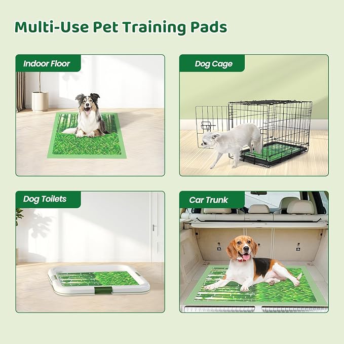 Puppy Pads XL 60 Count - 28"x34" Extra Large Pee Pads for Dogs Odor Blocking, Leak-Proof Potty Training Pad Super Absorbent, 6-Layer Leak-Bamboo Patterns Dog Pads